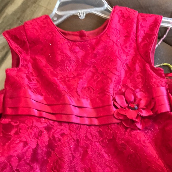 JONA MICHELLE🌹❤️GORGEOUS RED SATIN & LACE DRESS SIZE 6 GIRL EXCELLENT COND. - Picture 6 of 6